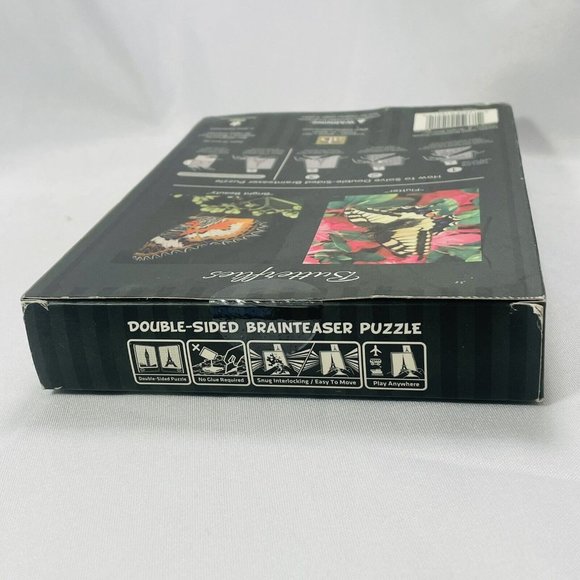 Double Sided Jigsaw Brainteaser Puzzle Butterflies Flutter Bright Beauty 4.25" - Picture 6 of 13